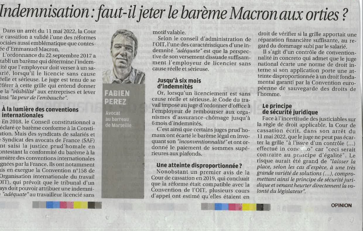 Indemnisation : Qu'en est-il du barème Marcon ?