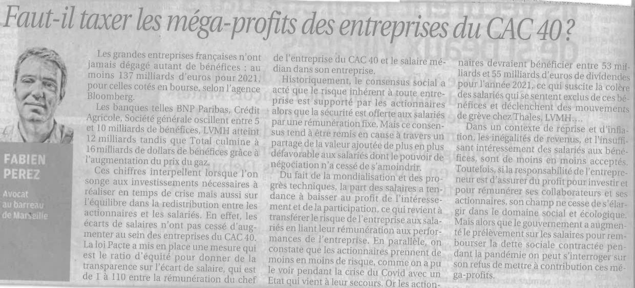 Faut-il taxer les entreprises du CAC 40 ?  - Philae Avocats